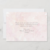 Cute Bunny Baby Girl Aankondiging Dank je (Achterkant)