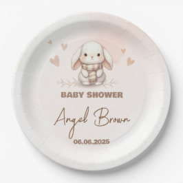 Cute Bunny Baby Shower Favor Sticker Papieren Bordje