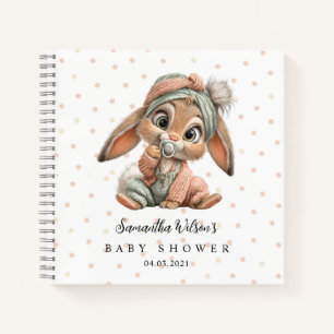 Cute Bunny Baby Shower Gastboek Notitieboek