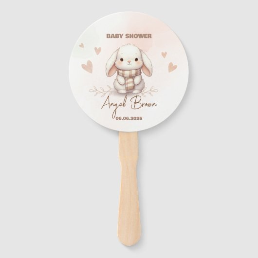 Cute Bunny Baby Shower Handwaaier (Voorkant)