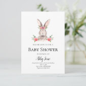 Cute Bunny Baby shower Invitation fille (Debout devant)