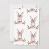Cute Bunny Baby shower Invitation fille (Dos)