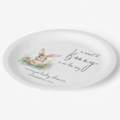 Cute Bunny Baby shower Papieren Bordje (Gekanteld)