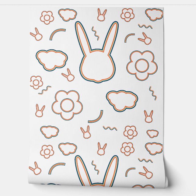 Cute Bunny Behang (Afrollen)
