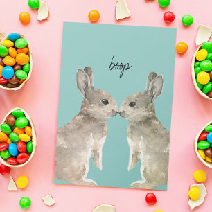 Cute Bunny Boop Love Easter Jubileum Kaart