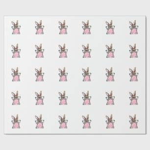 Cute Bunny Bril Bubblegum Pasen Dag Meisjes Kinder Cadeaupapier