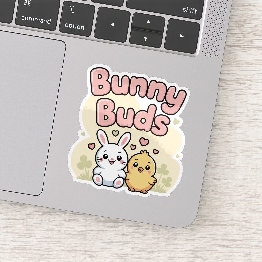 Cute Bunny Buds Easter Sticker (Détail)