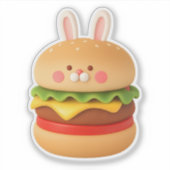 Cute Bunny Burger Character Custom Sticker (Devant)