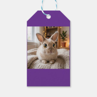 Cute bunny card cadeaulabel