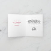 Cute Bunny Carte de remerciements pour enseignant (Intérieur)