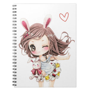 Cute bunny chibi notitieboek