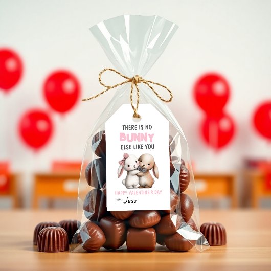 Cute Bunny Classroom & Adult Valentines Cadeaulabel