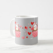 Cute bunny cupcake harten koffiemok (Voorkant links)