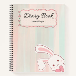 cute bunny diary notebook,  notitieboek