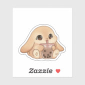 Cute Bunny Drinking Boba Tea Sticker (Feuille)