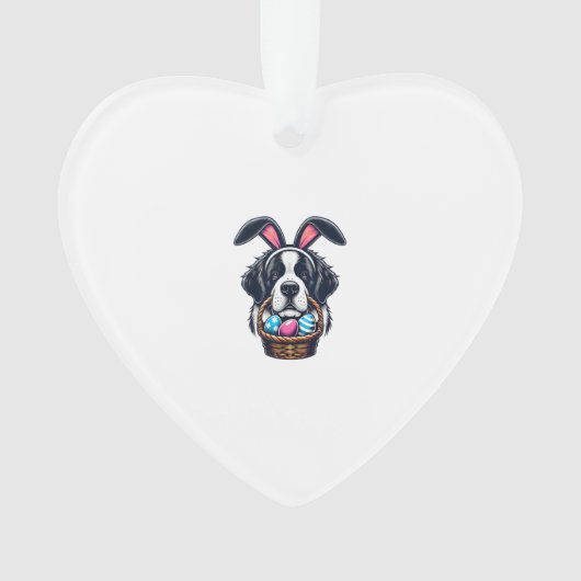Cute Bunny Ear Saint Bernard Dog Easter Egg Owner  (devant)