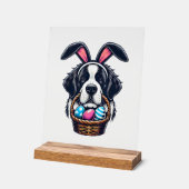 Cute Bunny Ear Saint Bernard Dog Easter Egg Owner  (Angle)