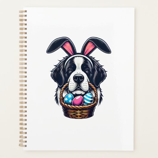 Cute Bunny Ear Saint Bernard Dog Easter Egg Owner  (Devant)