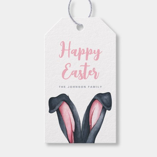 Cute Bunny Ears Happy Pasen Cadeaulabel