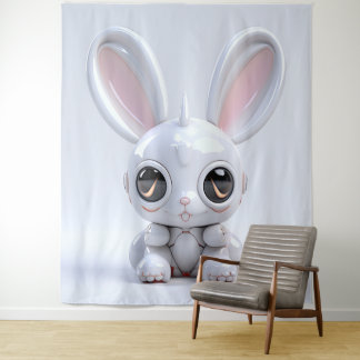 Cute Bunny Ears Tapestry Wandkleed