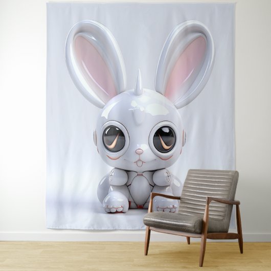 Cute Bunny Ears Tapestry Wandkleed (In situ)