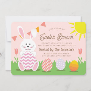 Cute Bunny Easter Holiday Brunch Kaart