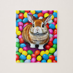 Cute Bunny en Jellybeans Legpuzzel