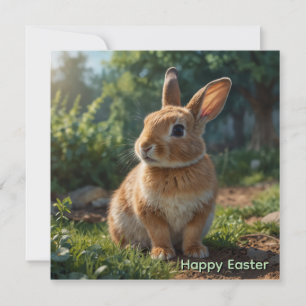 Cute Bunny Engelse cottage tuin Pasen Feestdagenkaart
