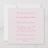 Cute Bunny et Florals Baby shower Invitation (Dos)