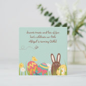 Cute Bunny et Oeufs de Pâques 1er Invitation d'ann (Debout devant)