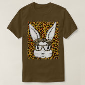 Cute Bunny Face Glasses Leopard Bleaching T-shirt (Design voorkant)