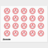 Cute Bunny Face Red Envelope Seals Ronde Sticker (Vel)