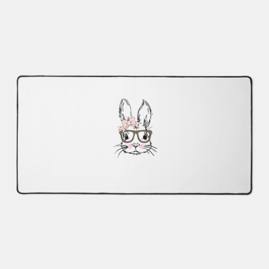 Cute Bunny Face Shirt Leopard Print Glasses EASTER (Recto)
