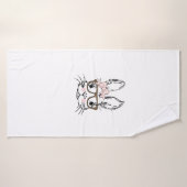 Cute Bunny Face Shirt Leopard Print Glasses EASTER (Serviette de bain)