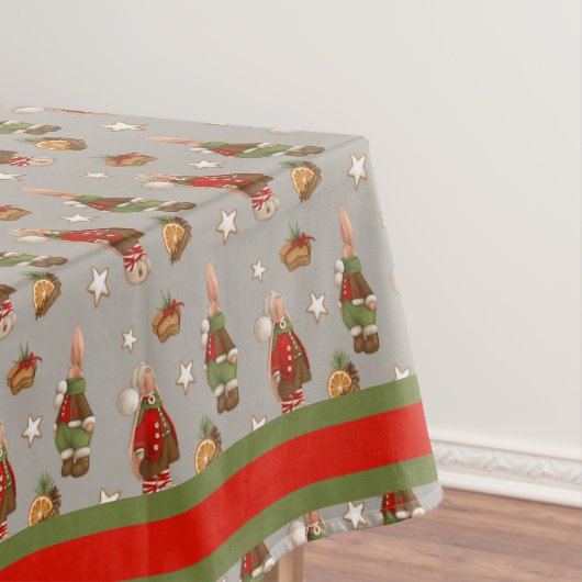 Cute Bunny Famille de Noël Nappe (In Situ)