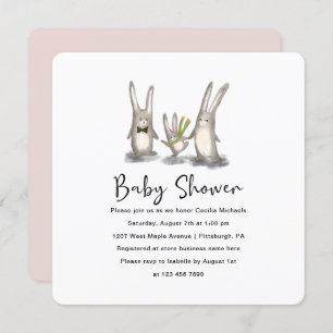 Cute Bunny Family Baby shower Invitation