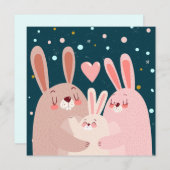 Cute Bunny Family Briefkaart (Voorkant / Achterkant)