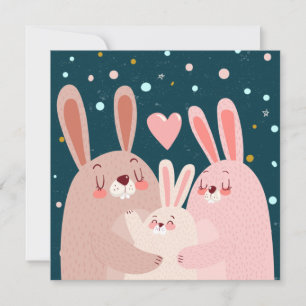 Cute Bunny Family Briefkaart