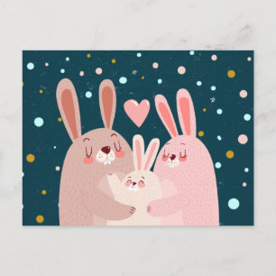 Cute Bunny Family Briefkaart