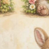 Cute Bunny Floral Pattern Wallpaper Behang (Zoom)