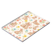 Cute Bunny Floral Spring Pattern Notitieboek (Linkerzijde)
