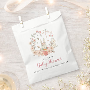 Cute Bunny Florals Dank je Baby shower Bedankzakje