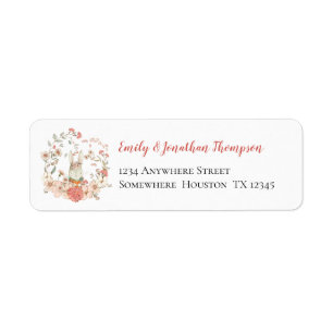 Cute  Bunny Florals Return Name Address Etiket