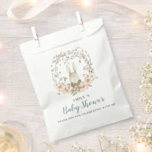 Cute Bunny Foliage Dank je Baby shower Bedankzakje