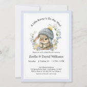 Cute Bunny Garden Spring Baby Shower Invitation (Devant)
