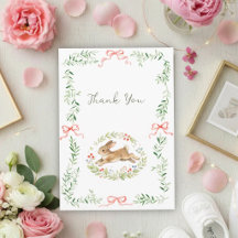 Cute Bunny Girl Roze Bloem Boog Baby Shower