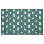 Cute Bunny Green White Rabbit Stof (Fat Quarter)
