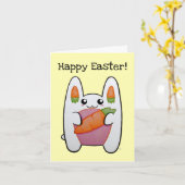  Cute Bunny - Happy Easter Kaart (Gele Bloem)