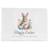 Cute Bunny Happy Pasen Groot Cadeauzakje (Achterkant)