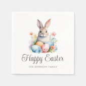 Cute Bunny Happy Pasen Servet (Voorkant)